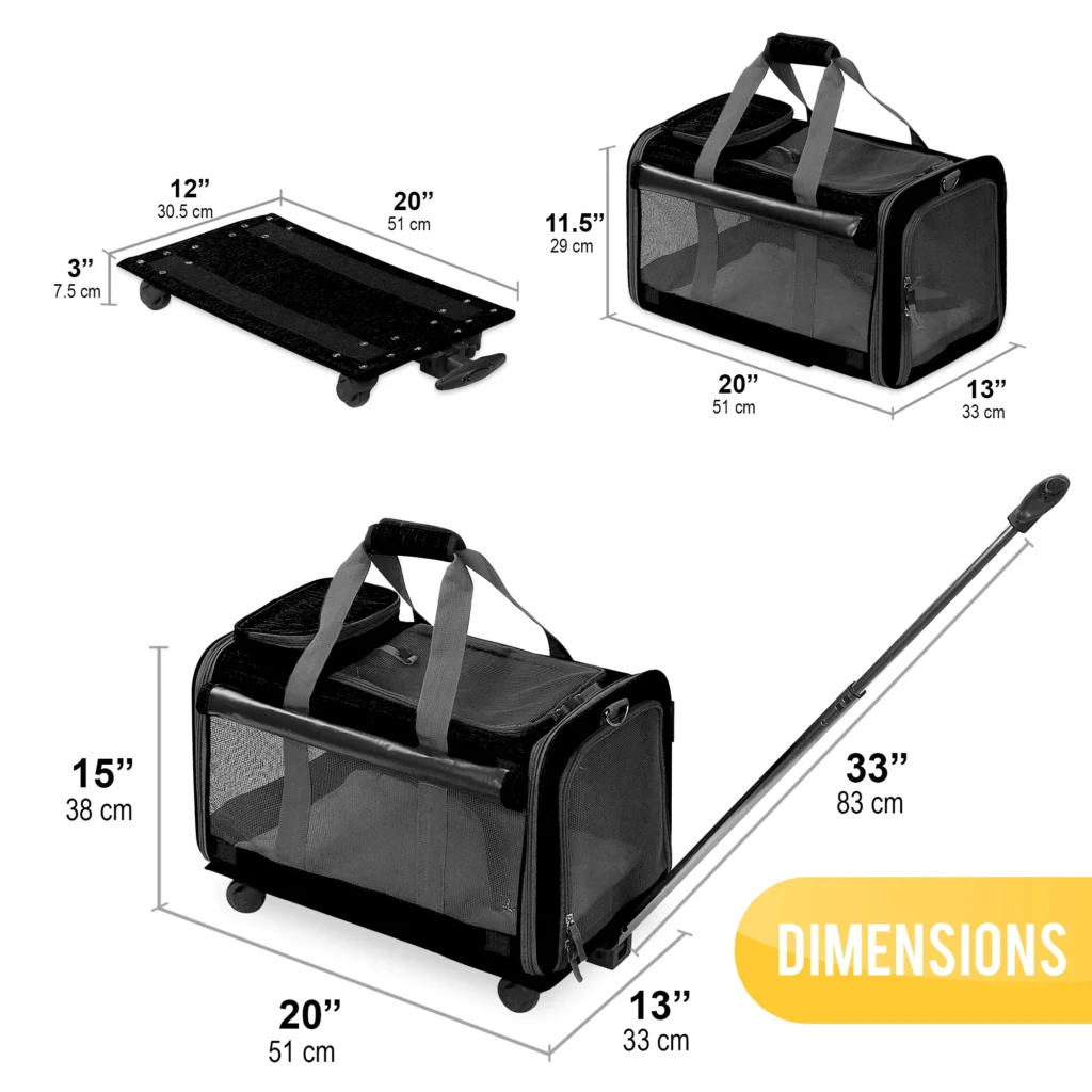 KOPEKS Detachable Wheel Pet Carrier